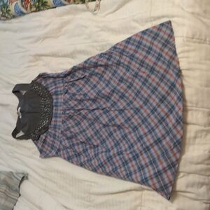 𝅺kensie pretty plaid midi tank dress size Large